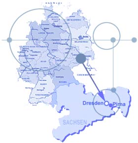 Lage in Deutschland und in Sachsen